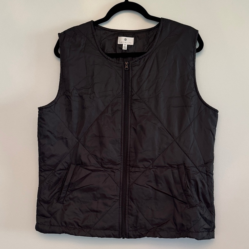 Socialite Black Quilted Vest